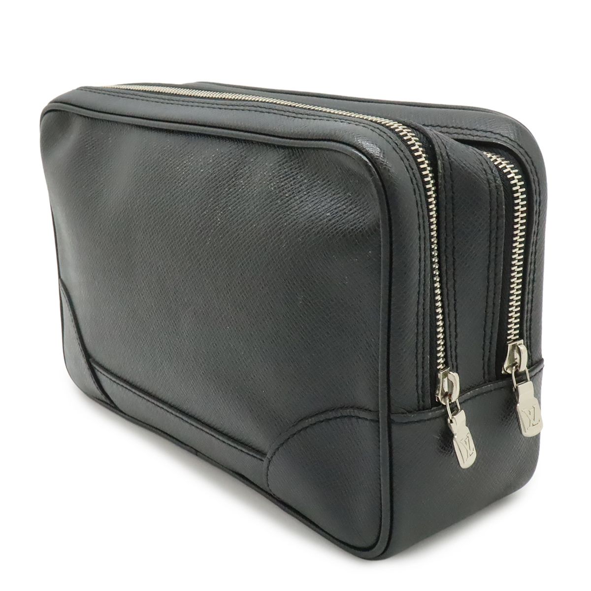 Louis Vuitton Taiga Pavel Clutch Leather Ardoise Black Silver — view 2