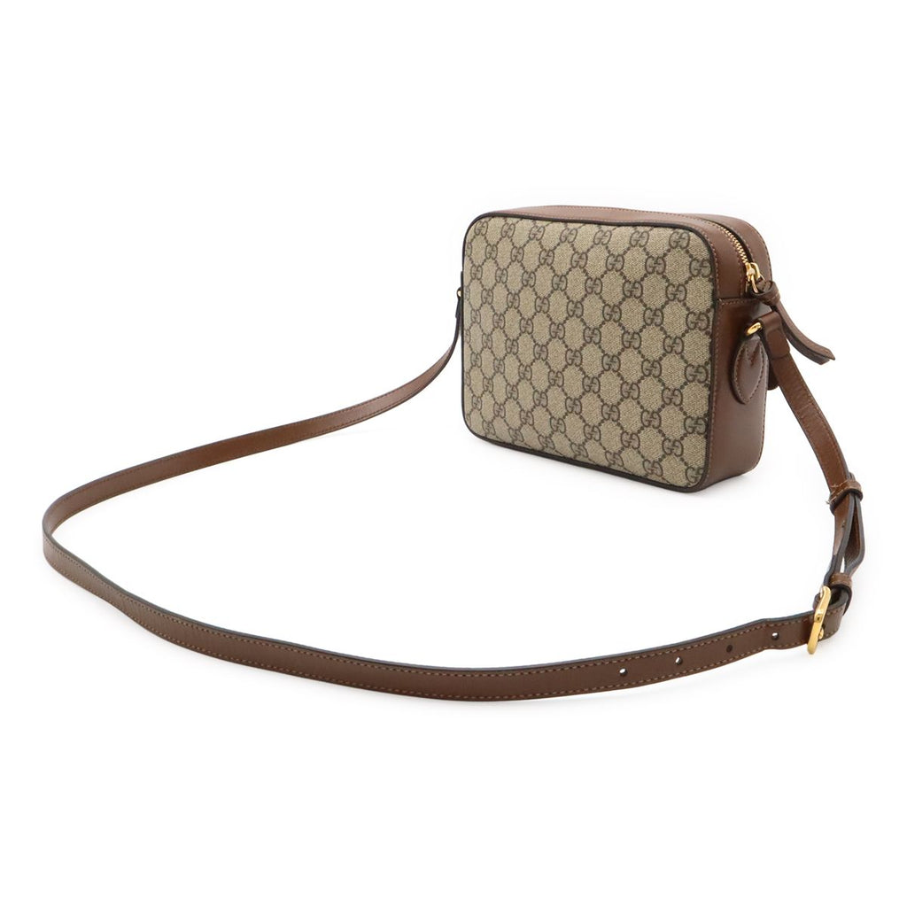 Gucci Horsebit 1955 Small Shoulder Bag GG Supreme Pochette Crossbody Leather Beige — view 2