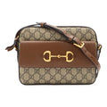 Gucci Horsebit 1955 Small Shoulder Bag GG Supreme Pochette Crossbody Leather Beige