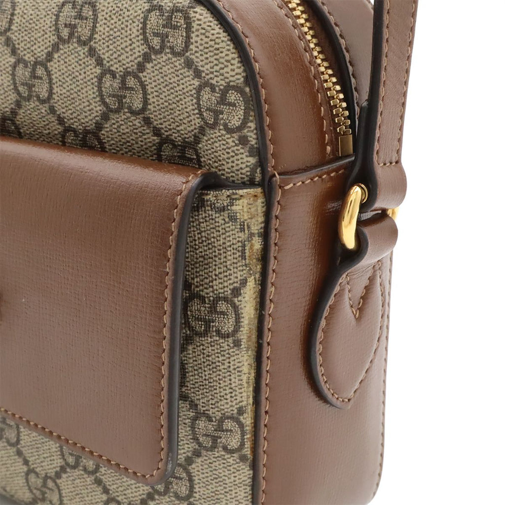 Gucci Horsebit 1955 Small Shoulder Bag GG Supreme Pochette Crossbody Leather Beige — view 7