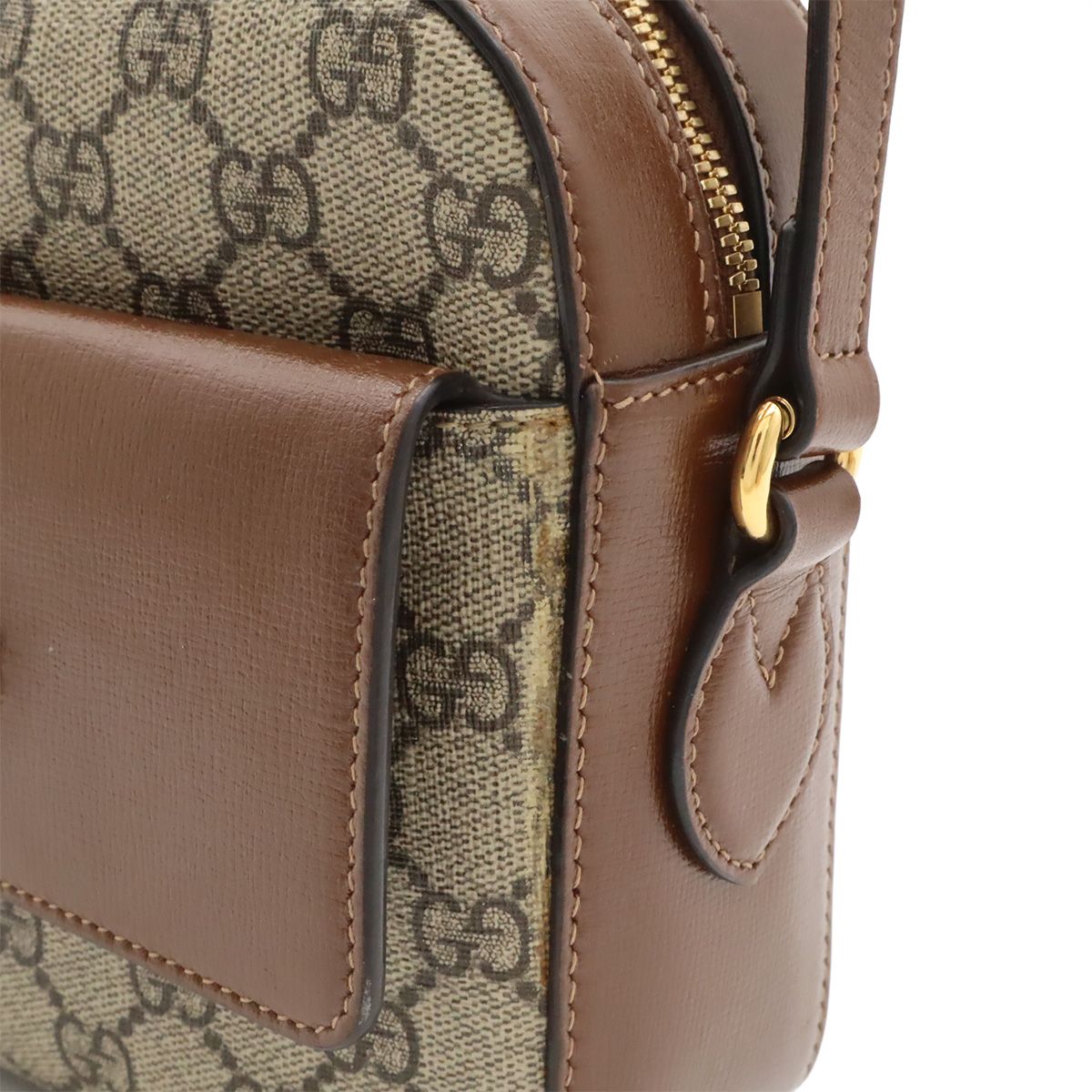 Gucci Horsebit 1955 Small Shoulder Bag GG Supreme Pochette Crossbody Leather Beige — view 7