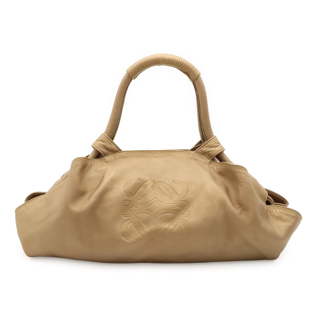 Loewe Anagram Nappa Aire Handbag Leather Champagne Gold