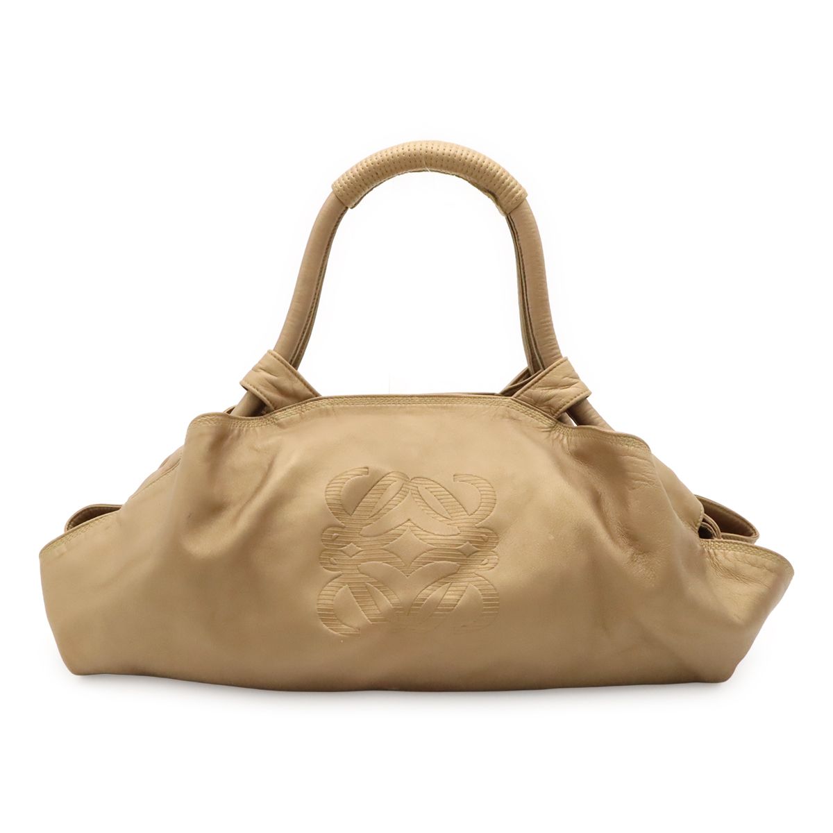 Loewe Anagram Nappa Aire Handbag Leather Champagne Gold