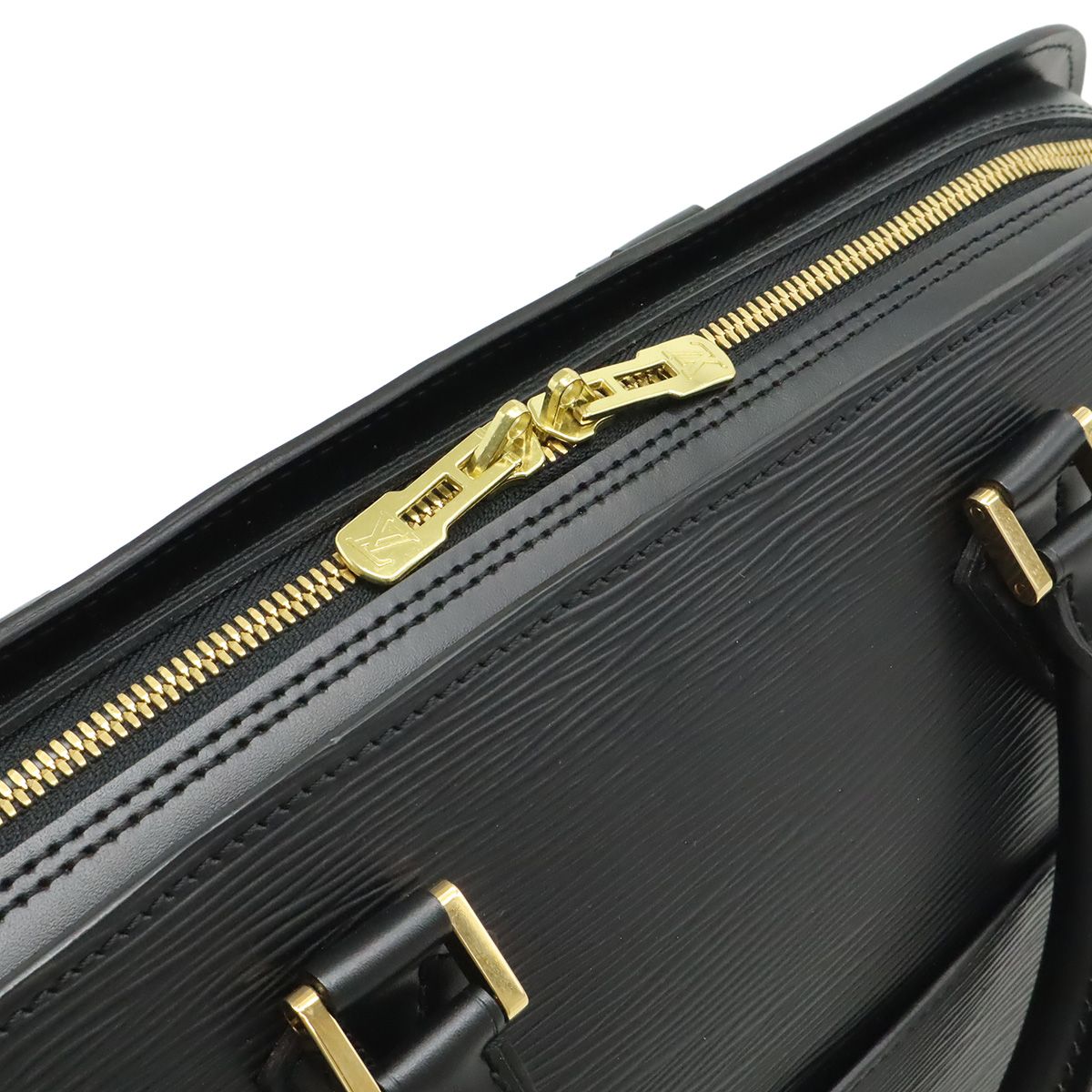 Louis Vuitton Epi Sorbonne Document Purse Business Handbag Noir Black Gold — view 5