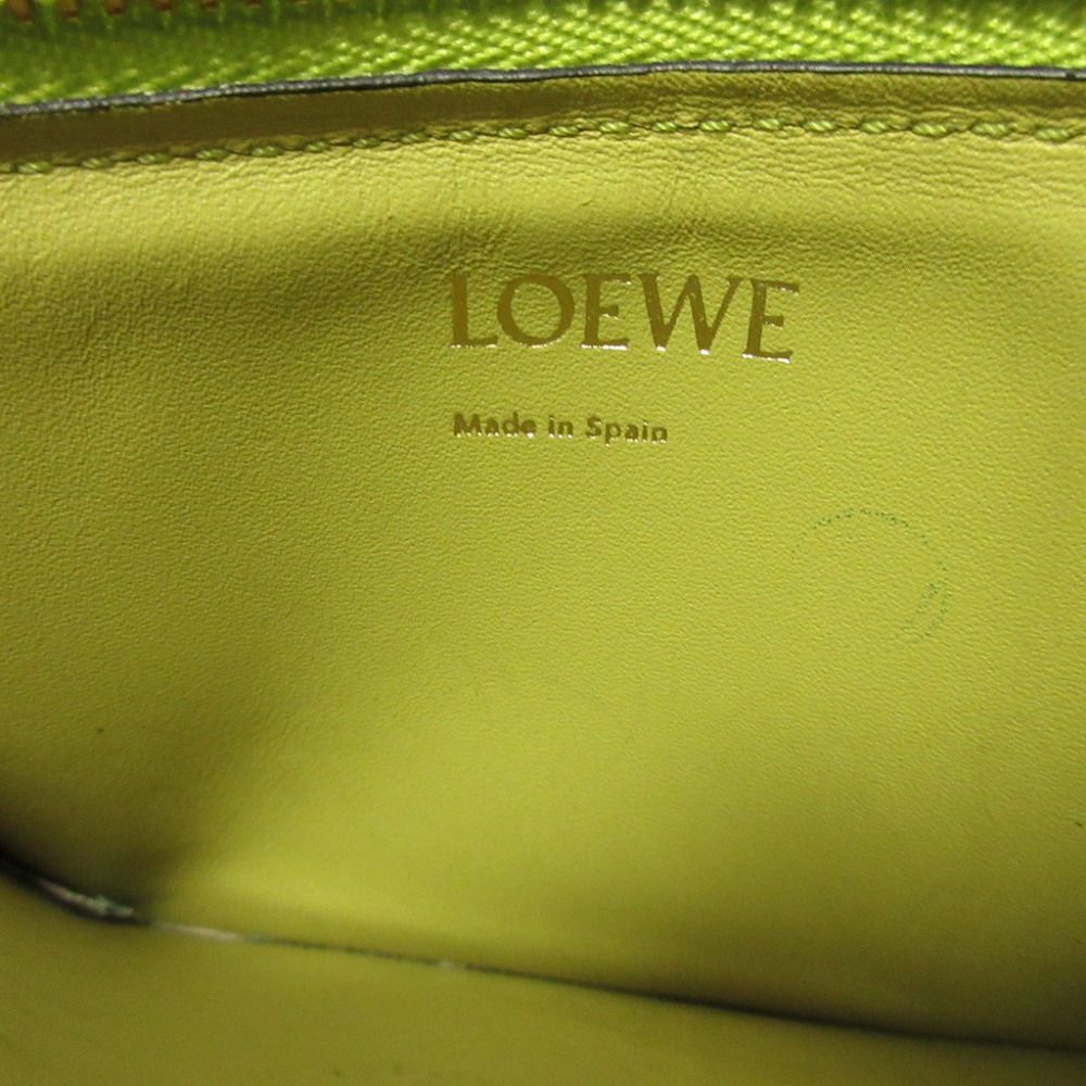 Loewe Repeat Anagram Leather Green Coin Case Card Fragment — view 7