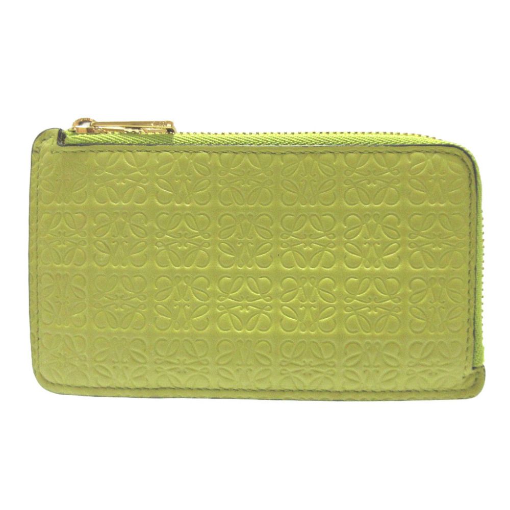 Loewe Repeat Anagram Leather Green Coin Case Card Fragment