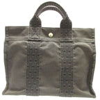 Hermes Her Line PM Canvas Gray Tote Bag