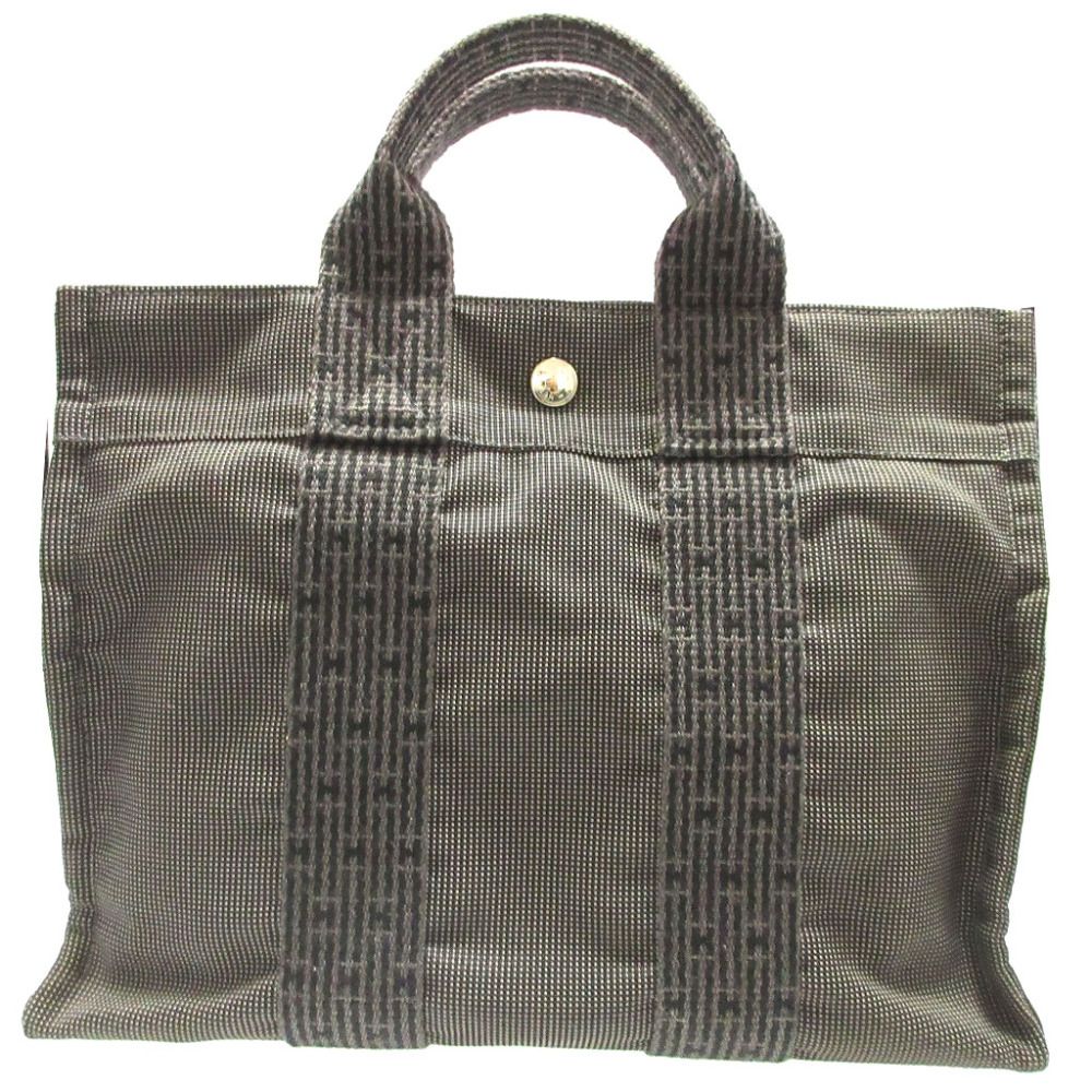 Hermes Her Line PM Canvas Gray Tote Bag