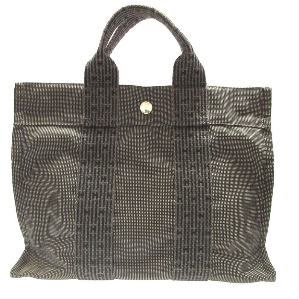 Hermes Her Line PM Canvas Gray Tote Bag — view 2