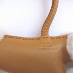 Hermes Buddy Agneau Milo Shearling Sesame Bag Charm Key Holder — view 6