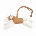 Hermes Buddy Agneau Milo Shearling Sesame Bag Charm Key Holder