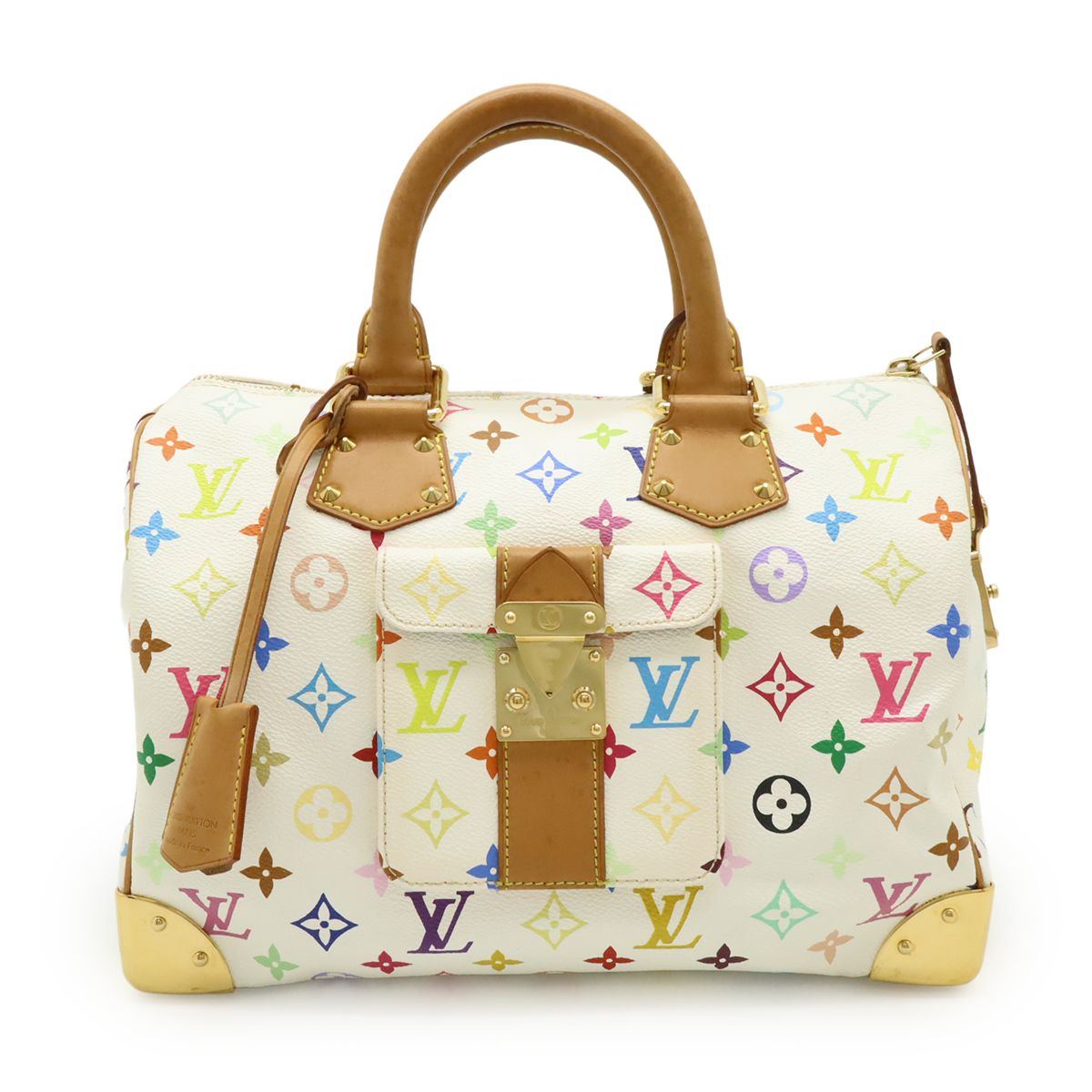 Louis Vuitton Monogram Multicolor Speedy 30 Mini Boston Bag Blanc White