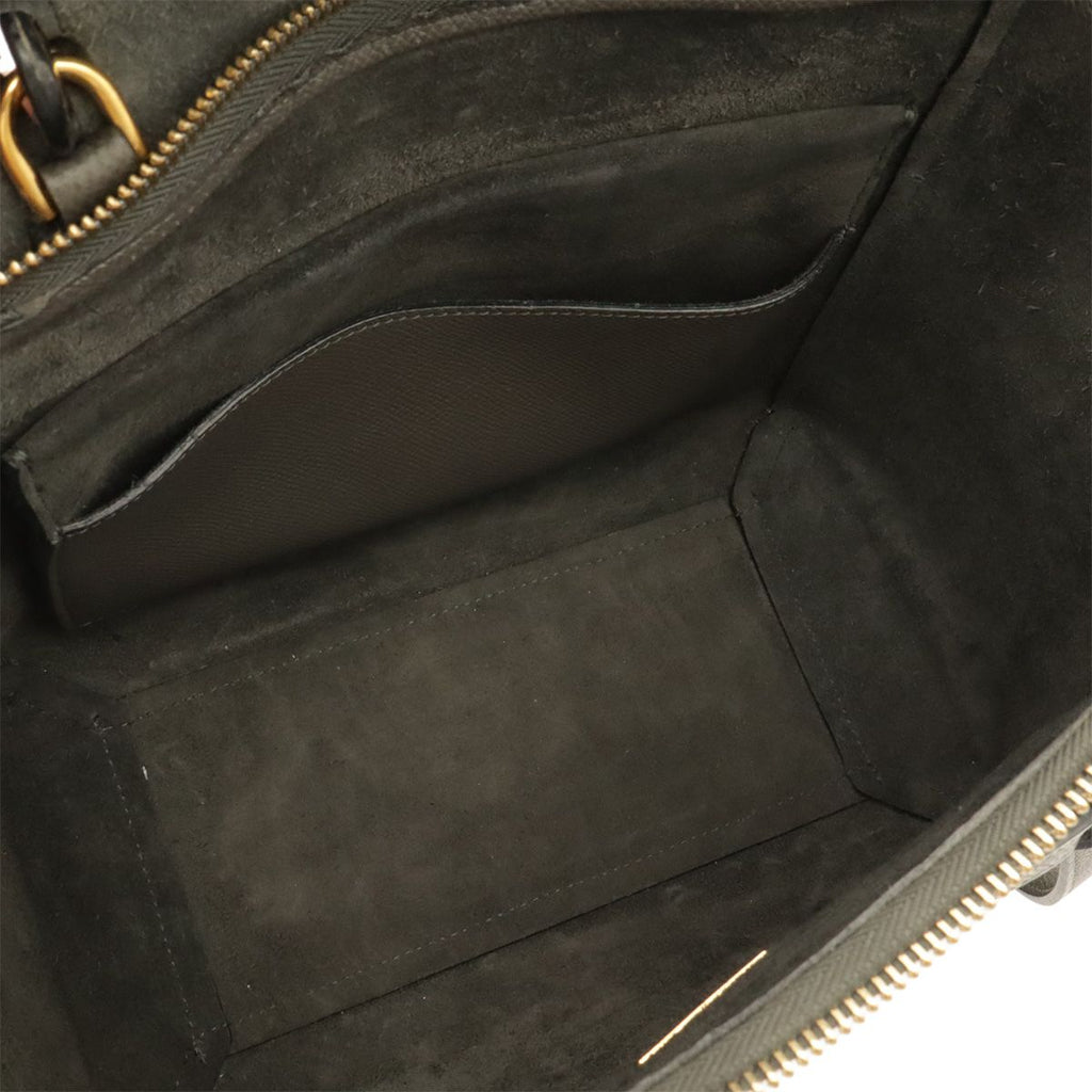 Celine Handbag Micro 2-Way Crossbody Leather Gray Gold — view 7