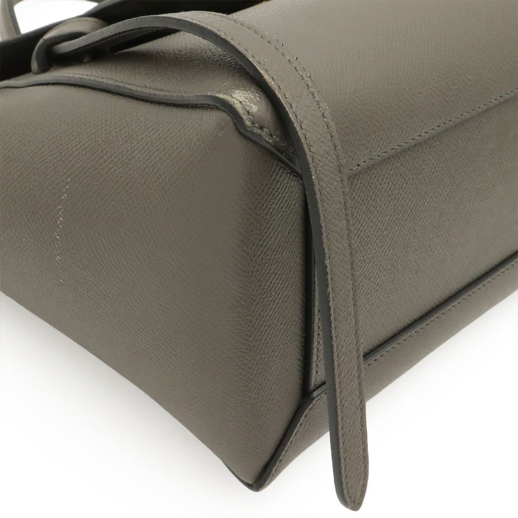 Celine Handbag Micro 2-Way Crossbody Leather Gray Gold — view 3