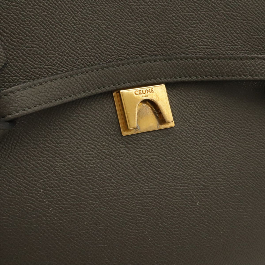 Celine Handbag Micro 2-Way Crossbody Leather Gray Gold — view 6