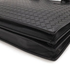 Bottega Veneta Intrecciato Business Briefcase Documents Purse Leather Black — view 3