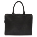 Bottega Veneta Intrecciato Business Briefcase Documents Purse Leather Black