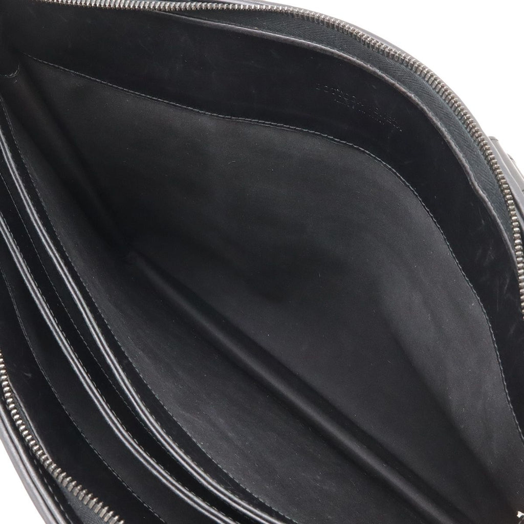 Bottega Veneta Intrecciato Business Briefcase Documents Purse Leather Black — view 7