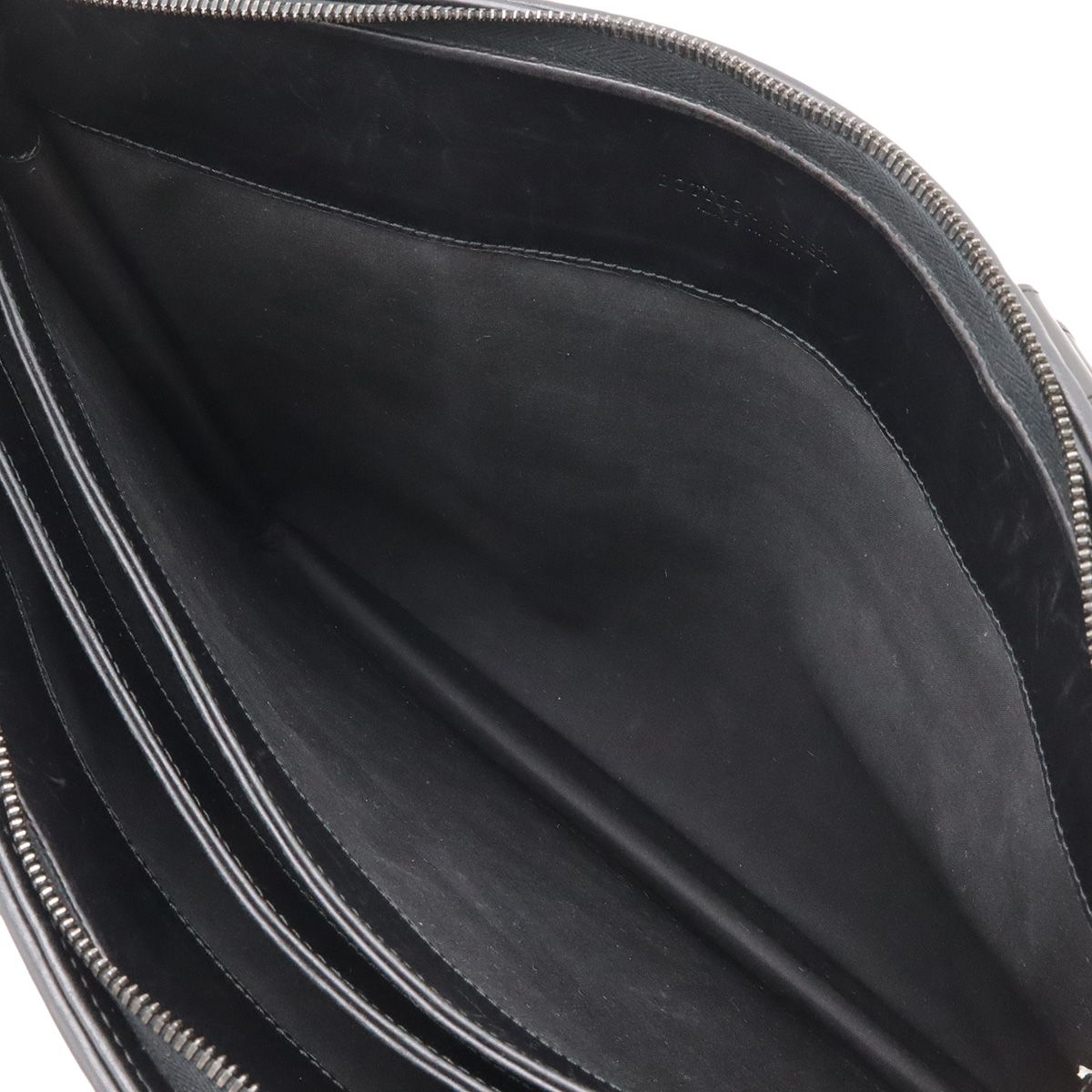 Bottega Veneta Intrecciato Business Briefcase Documents Purse Leather Black — view 7