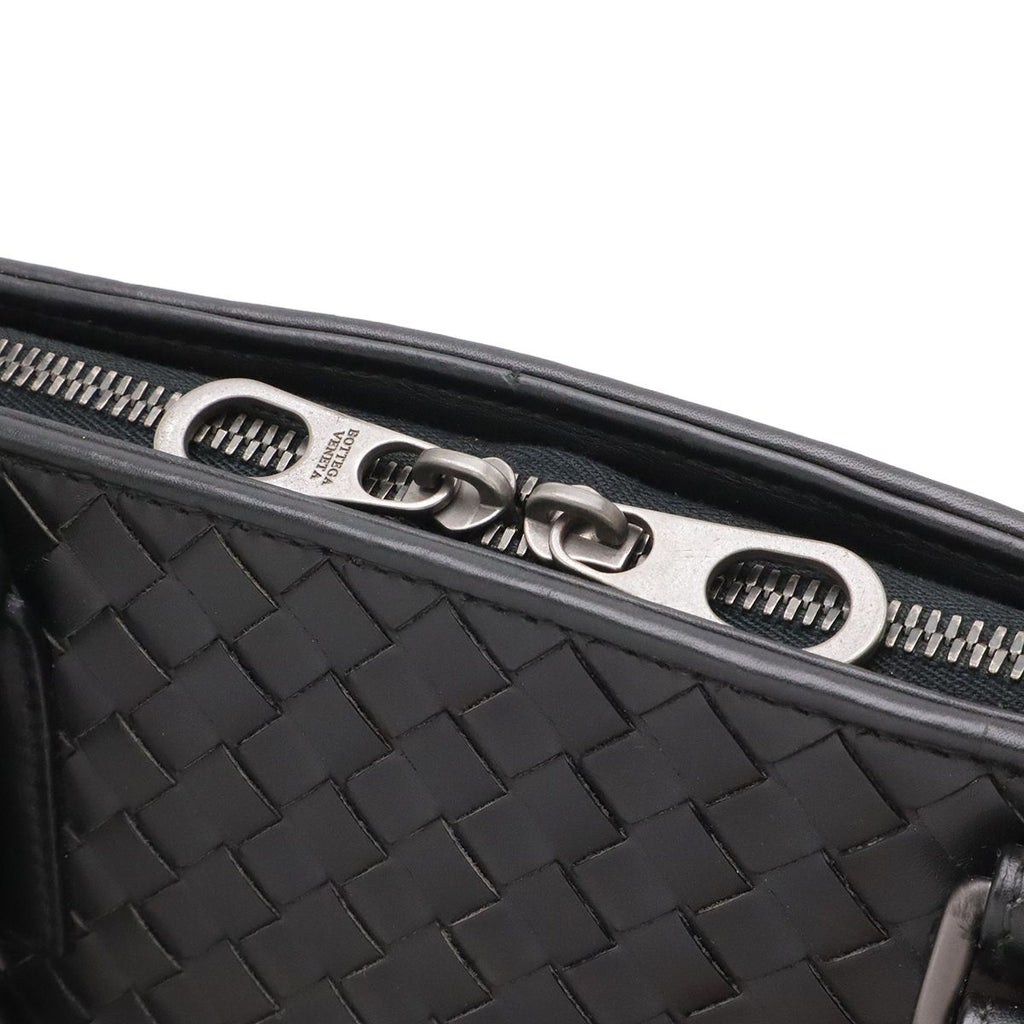 Bottega Veneta Intrecciato Business Briefcase Documents Purse Leather Black — view 4