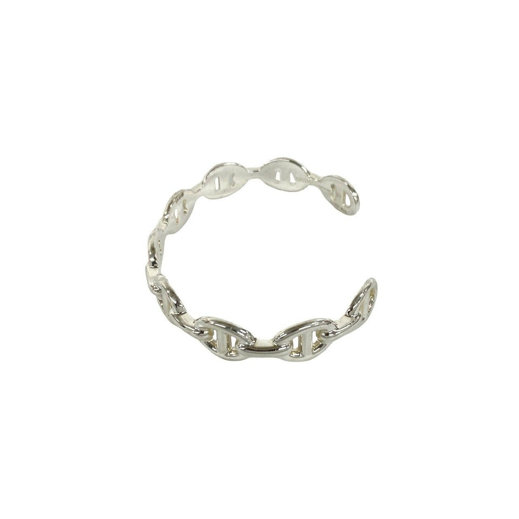 Hermes Enchainee Bangle 925 Sterling Silver Bracelet Calfskin — view 4