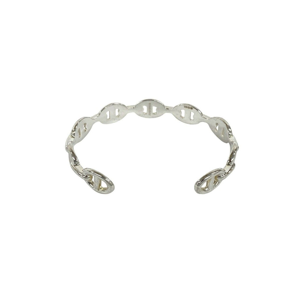 Hermes Enchainee Bangle 925 Sterling Silver Bracelet Calfskin — view 6
