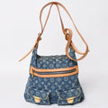 Louis Vuitton Monogram Denim Baggy GM Shoulder Bag Indigo Blue Gold