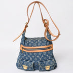 Louis Vuitton Monogram Denim Baggy GM Shoulder Bag Indigo Blue Gold