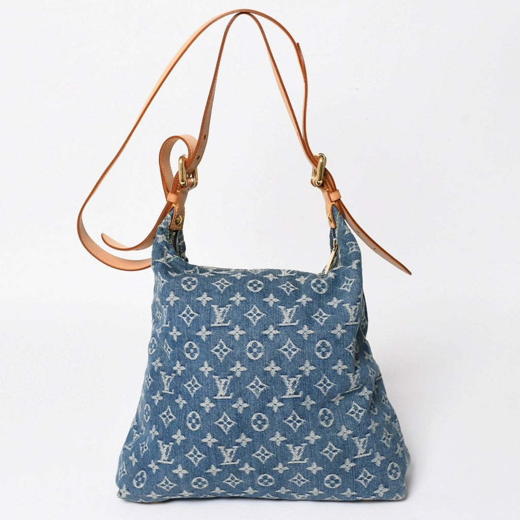 Louis Vuitton Monogram Denim Baggy GM Shoulder Bag Indigo Blue Gold — view 2