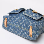 Louis Vuitton Monogram Denim Baggy GM Shoulder Bag Indigo Blue Gold — view 6