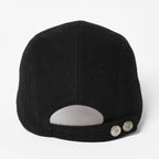 Hermes Cap Black Cashmere Leather Silver Hat — view 2