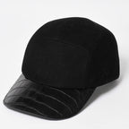 Hermes Cap Black Cashmere Leather Silver Hat — view 3