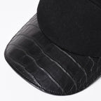Hermes Cap Black Cashmere Leather Silver Hat — view 6