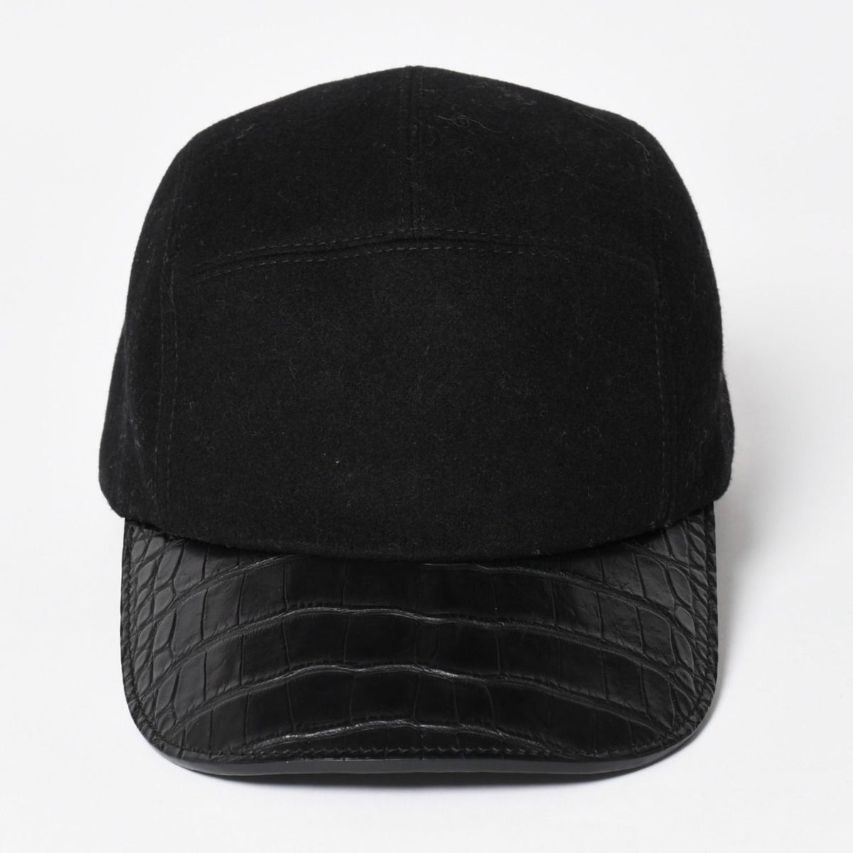 Hermes Cap Black Cashmere Leather Silver Hat