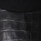 Hermes Cap Black Cashmere Leather Silver Hat — view 8