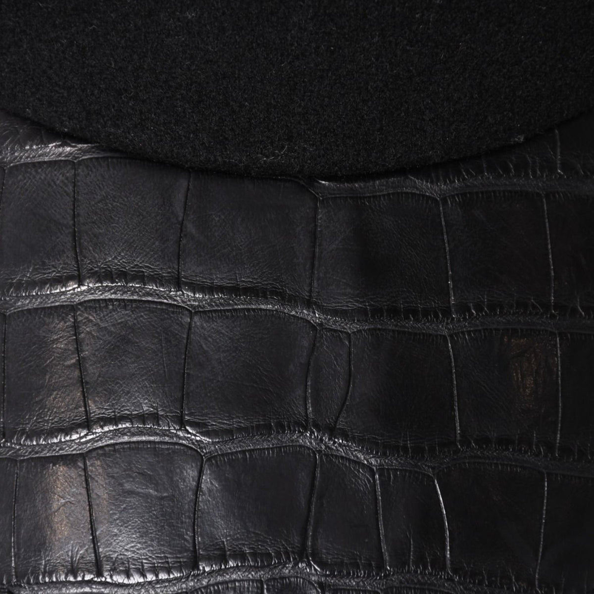 Hermes Cap Black Cashmere Leather Silver Hat — view 8