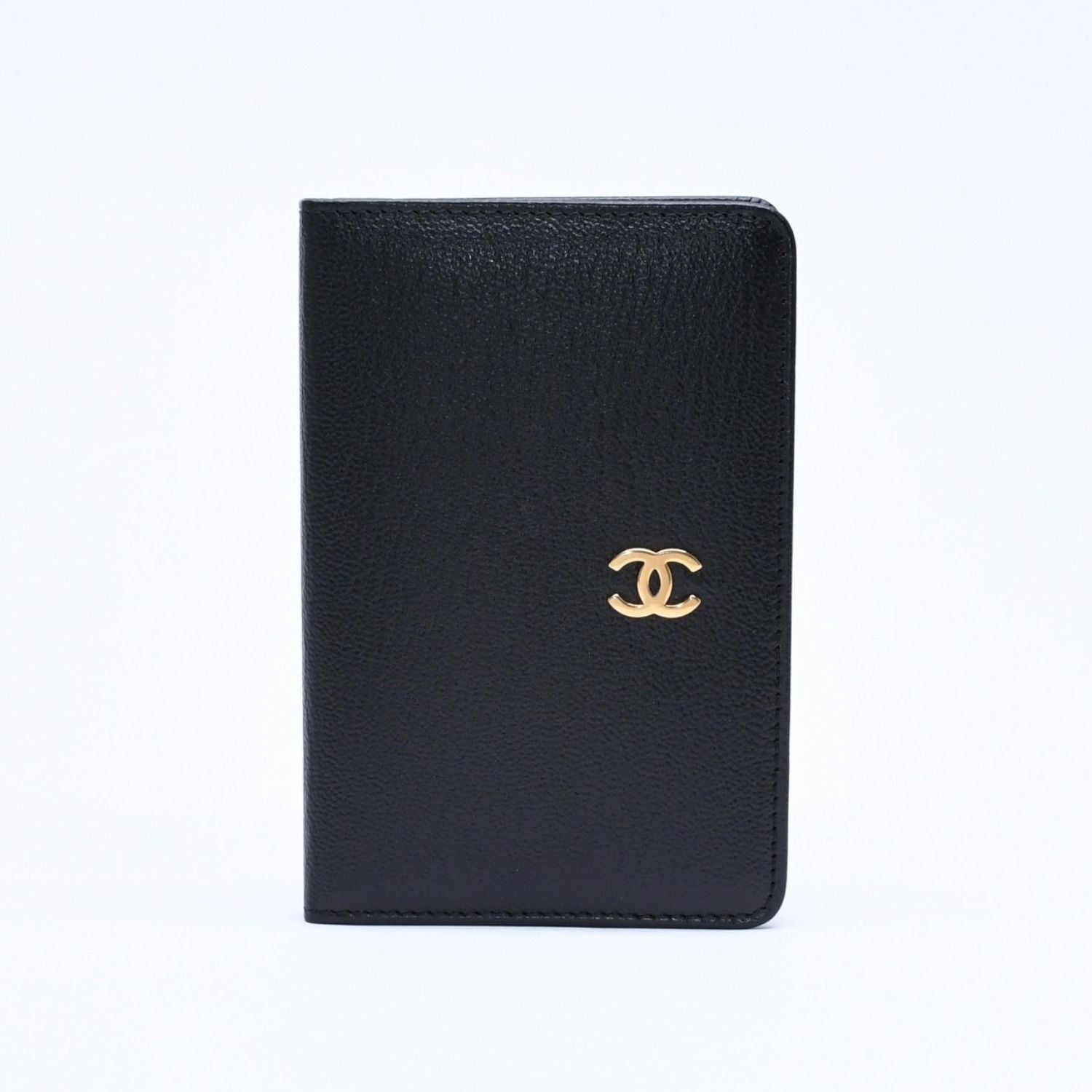 Chanel CC Logo Notebook Cover Book Black Gold Agenda