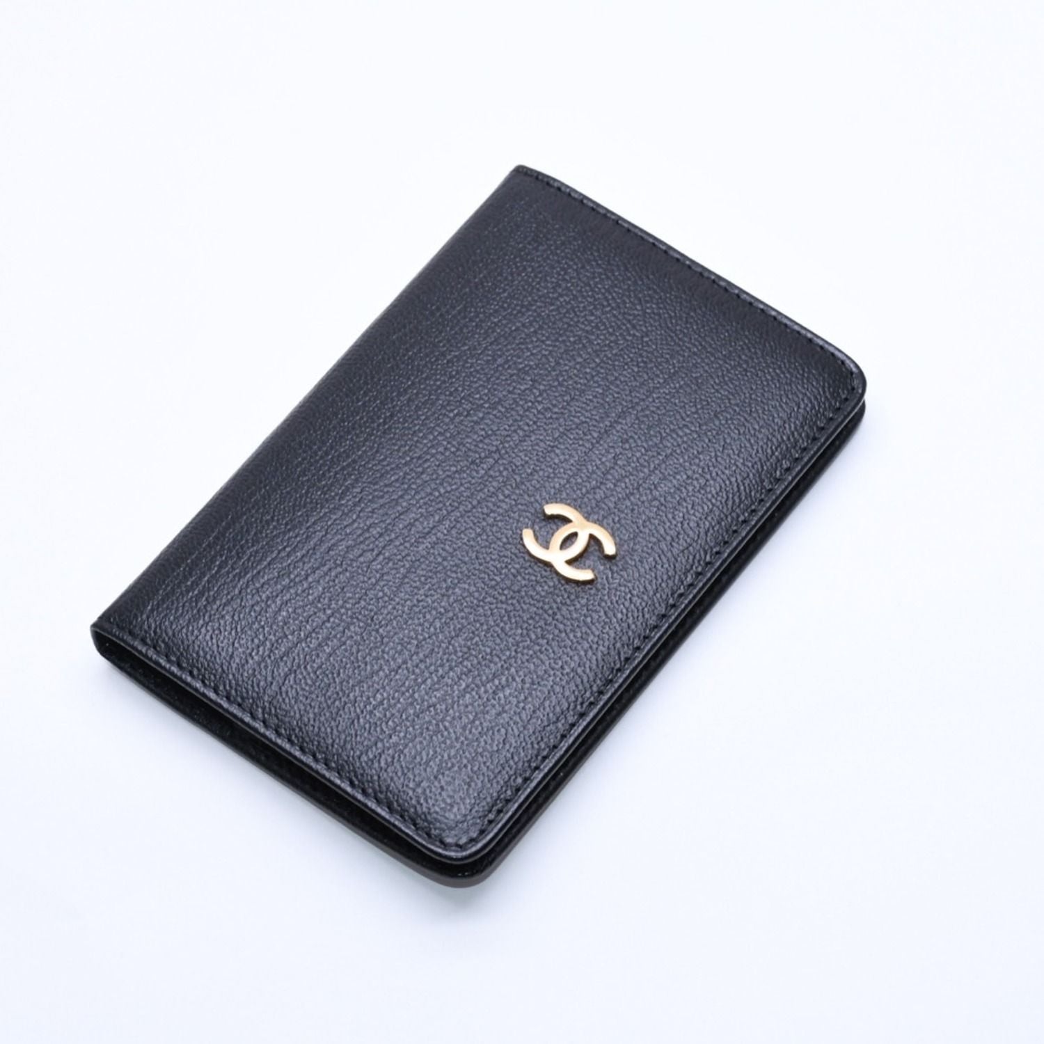 Chanel CC Logo Notebook Cover Book Black Gold Agenda — view 3