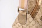 Gucci GG Crystal Shoulder Bag Canvas Hobo Beige Gold — view 4