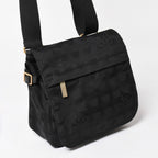 Chanel New Travel Line Messenger Bag Nylon Jacquard Leather Gold — view 3