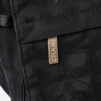 Chanel New Travel Line Messenger Bag Nylon Jacquard Leather Gold — view 4