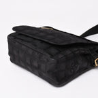 Chanel New Travel Line Messenger Bag Nylon Jacquard Leather Gold — view 7