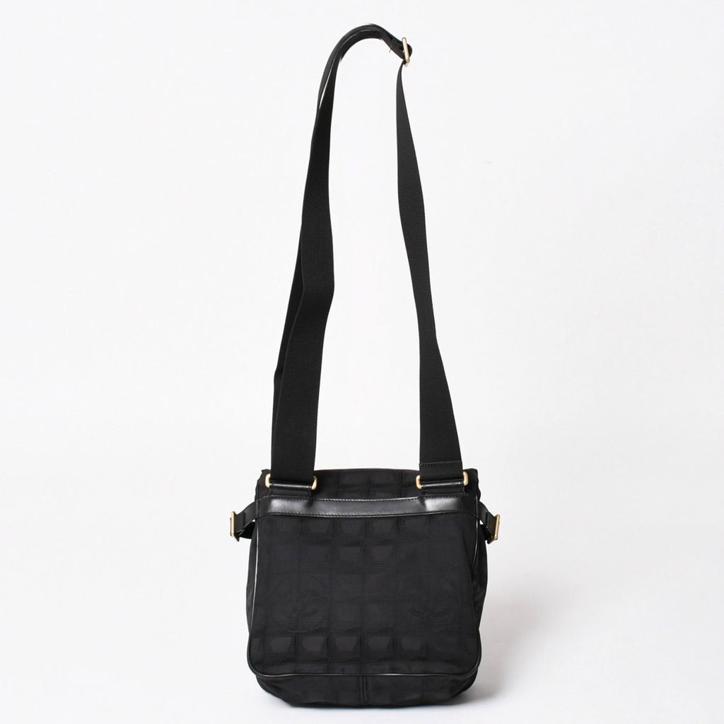 Chanel New Travel Line Messenger Bag Nylon Jacquard Leather Gold — view 2