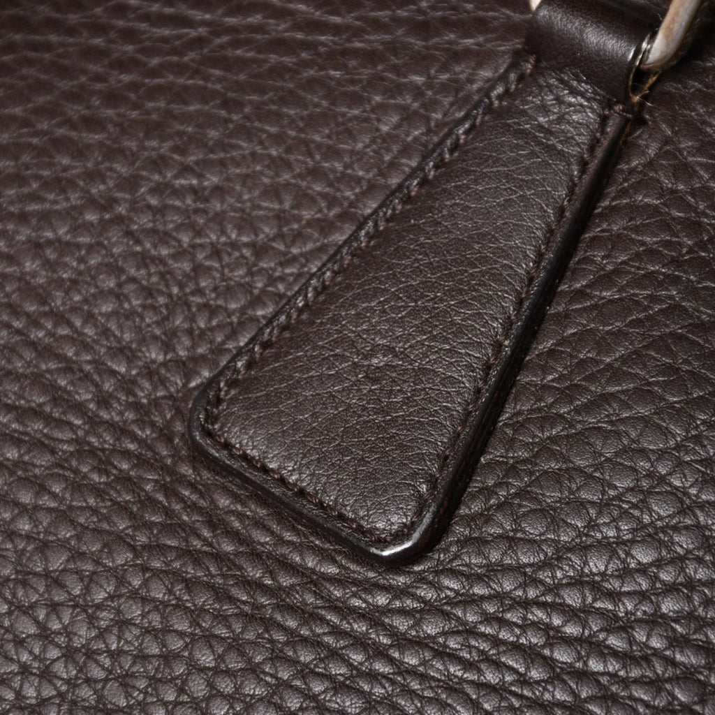 Prada Tote Bag Dark Brown Silver — view 8