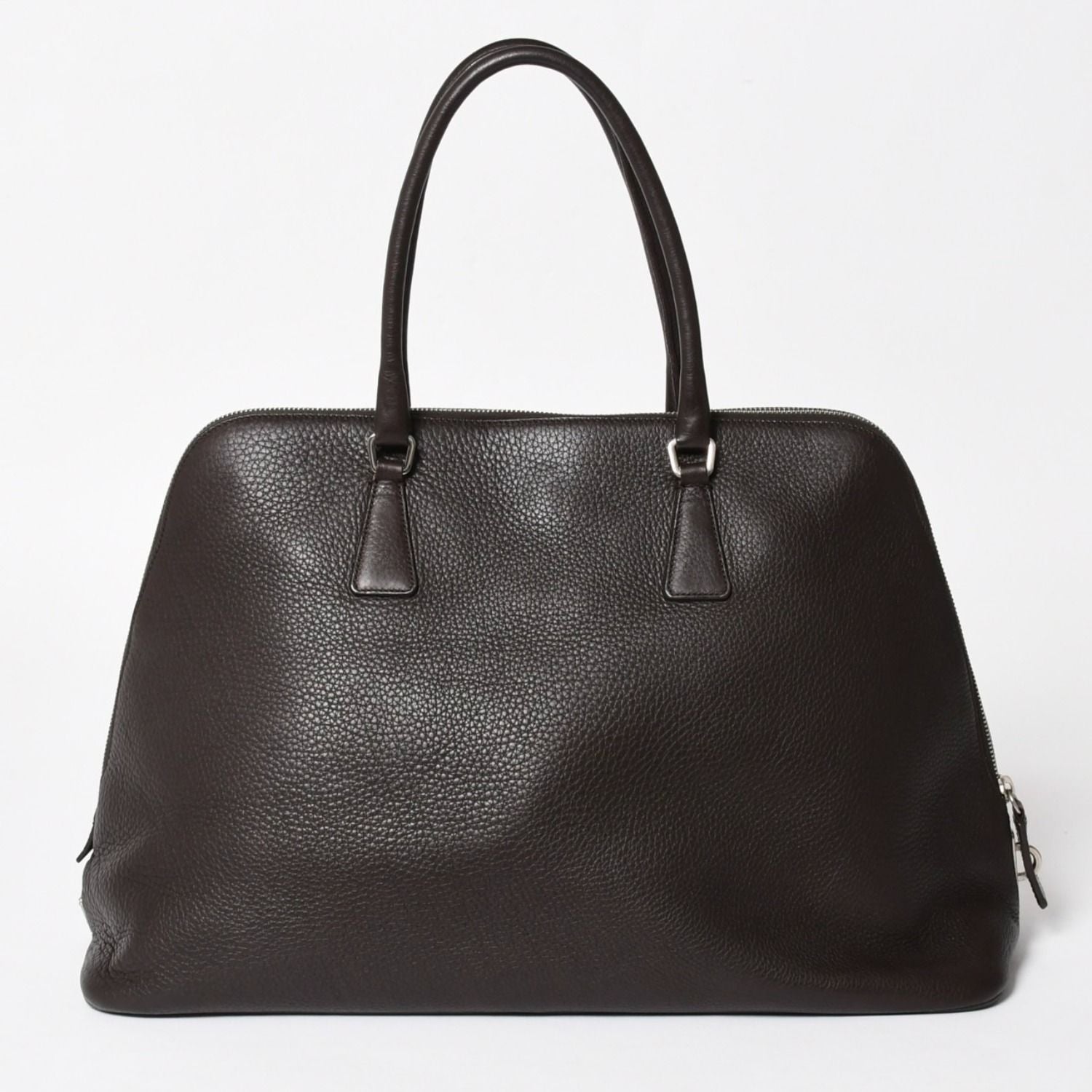 Prada Tote Bag Dark Brown Silver — view 2