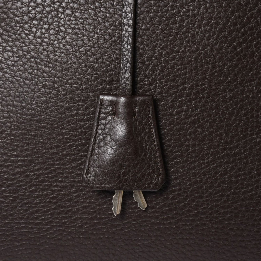 Prada Tote Bag Dark Brown Silver — view 6