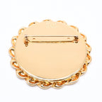 Chanel CC Logo Vintage Rope Edge Brooch 2 Gold Plated — view 8