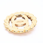 Chanel CC Logo Vintage Rope Edge Brooch 2 Gold Plated — view 6