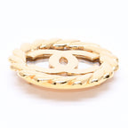Chanel CC Logo Vintage Rope Edge Brooch 2 Gold Plated — view 7