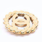 Chanel CC Logo Vintage Rope Edge Brooch 2 Gold Plated — view 5